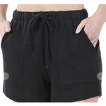 Zenana Zenana Cotton Drawstring Waist Shorts w/Pocket Black Medium