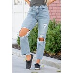 Vervet Vervet Jodie 90's Super High Rise Distressed Dad Jeans V3200