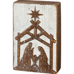 Primitives By Kathy Nativity Box Sign