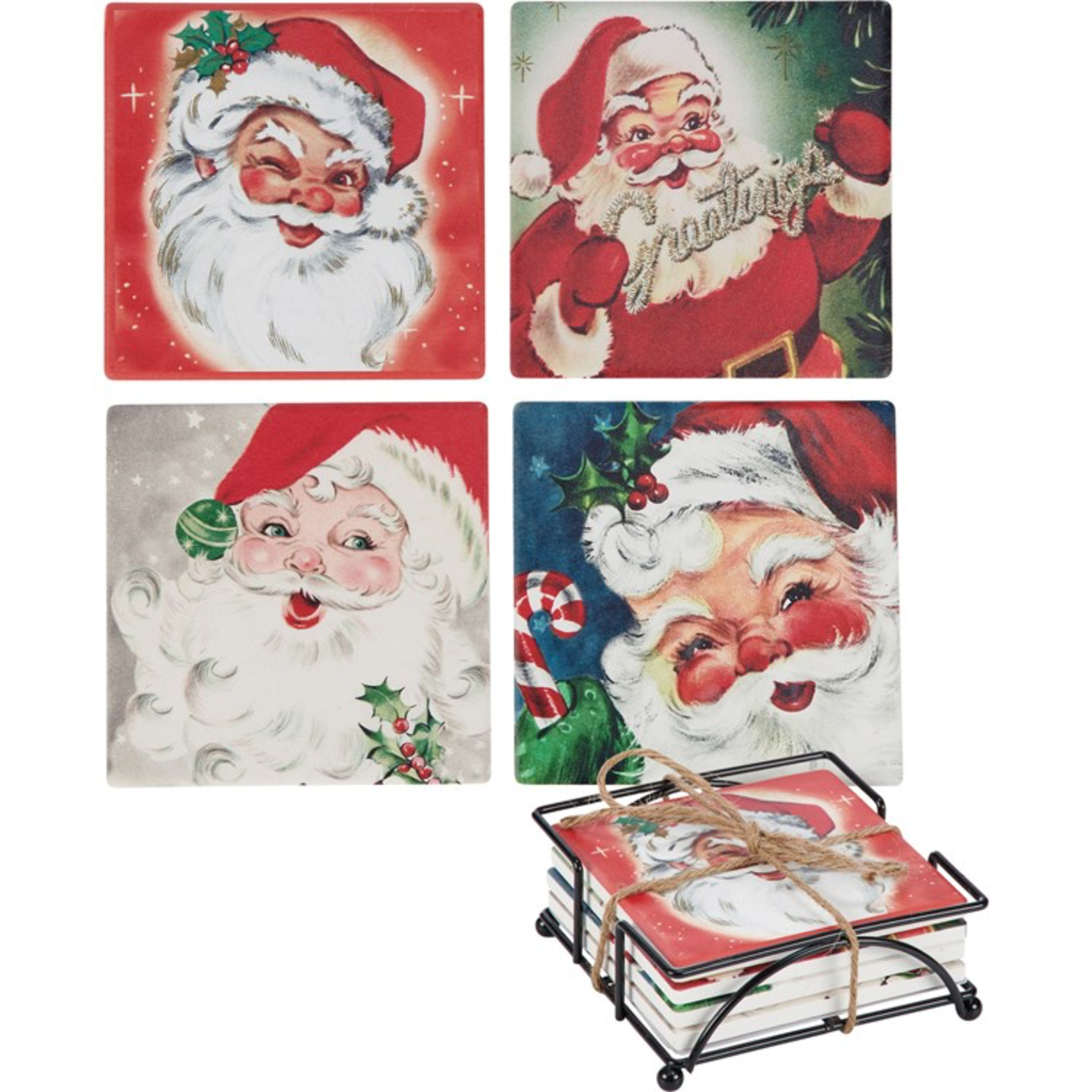 Primitives By Kathy Santa Claus Coaster Set