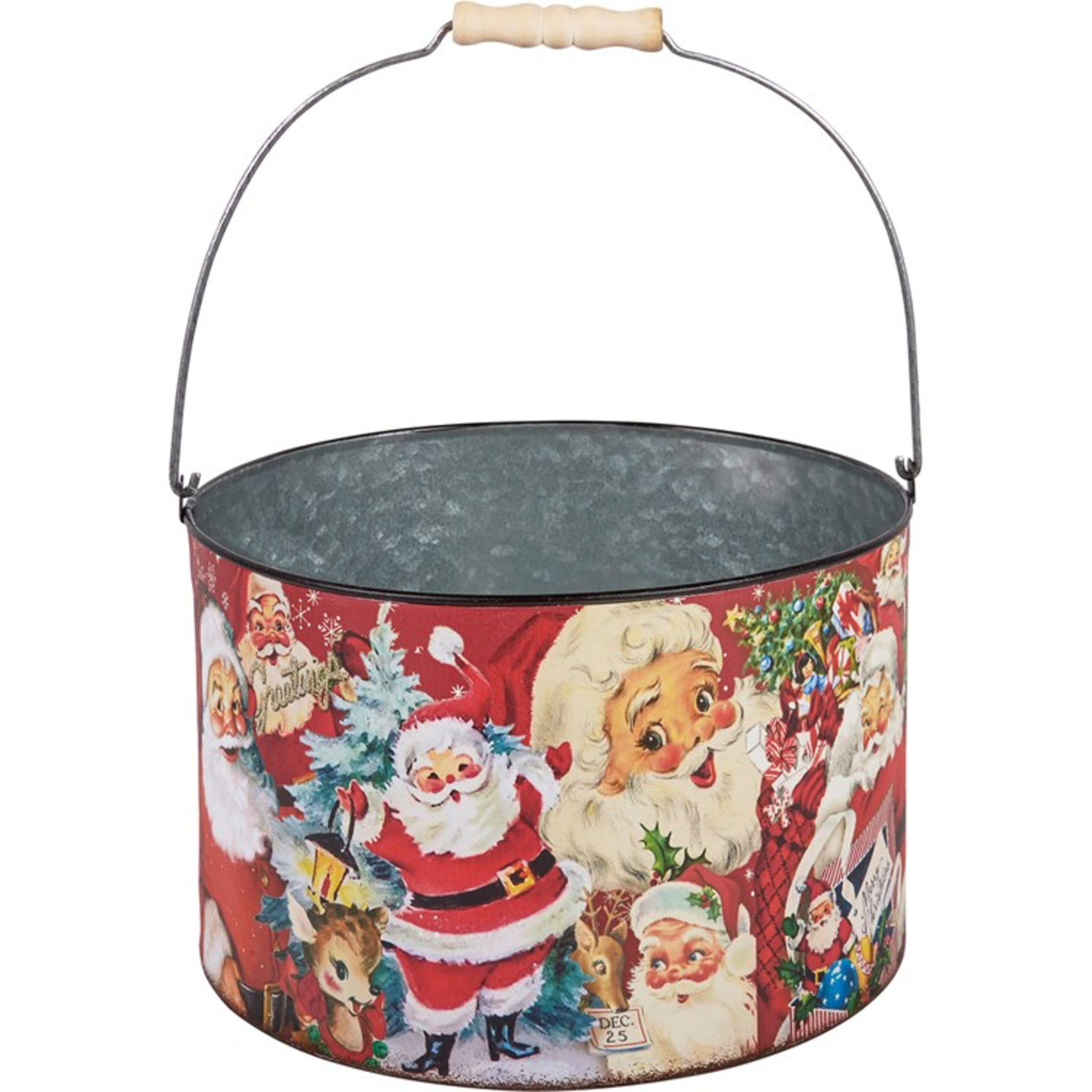 Primitives By Kathy Retro Santa Bucket Large