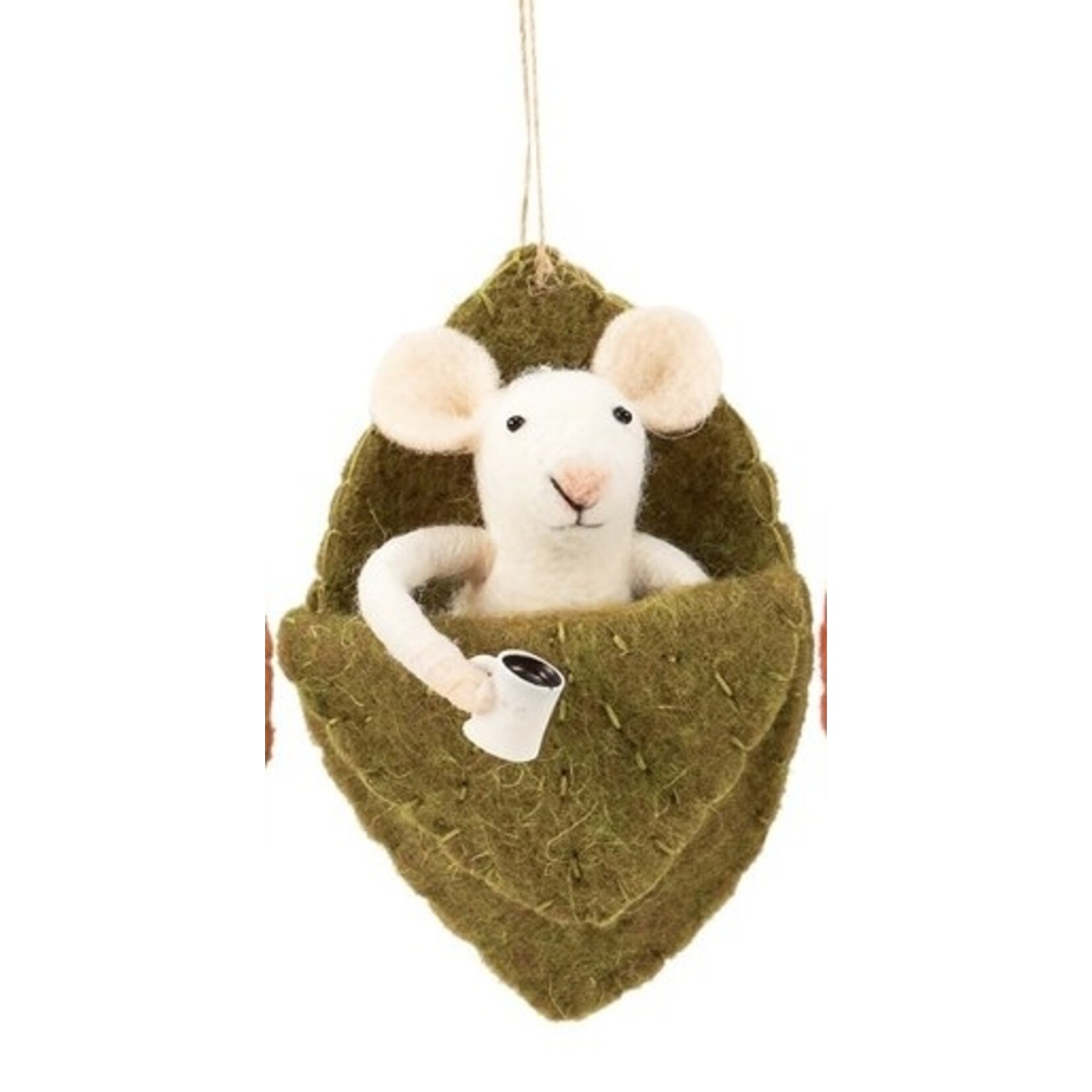 Primitives By Kathy Mouse in Leaf Ornament Green