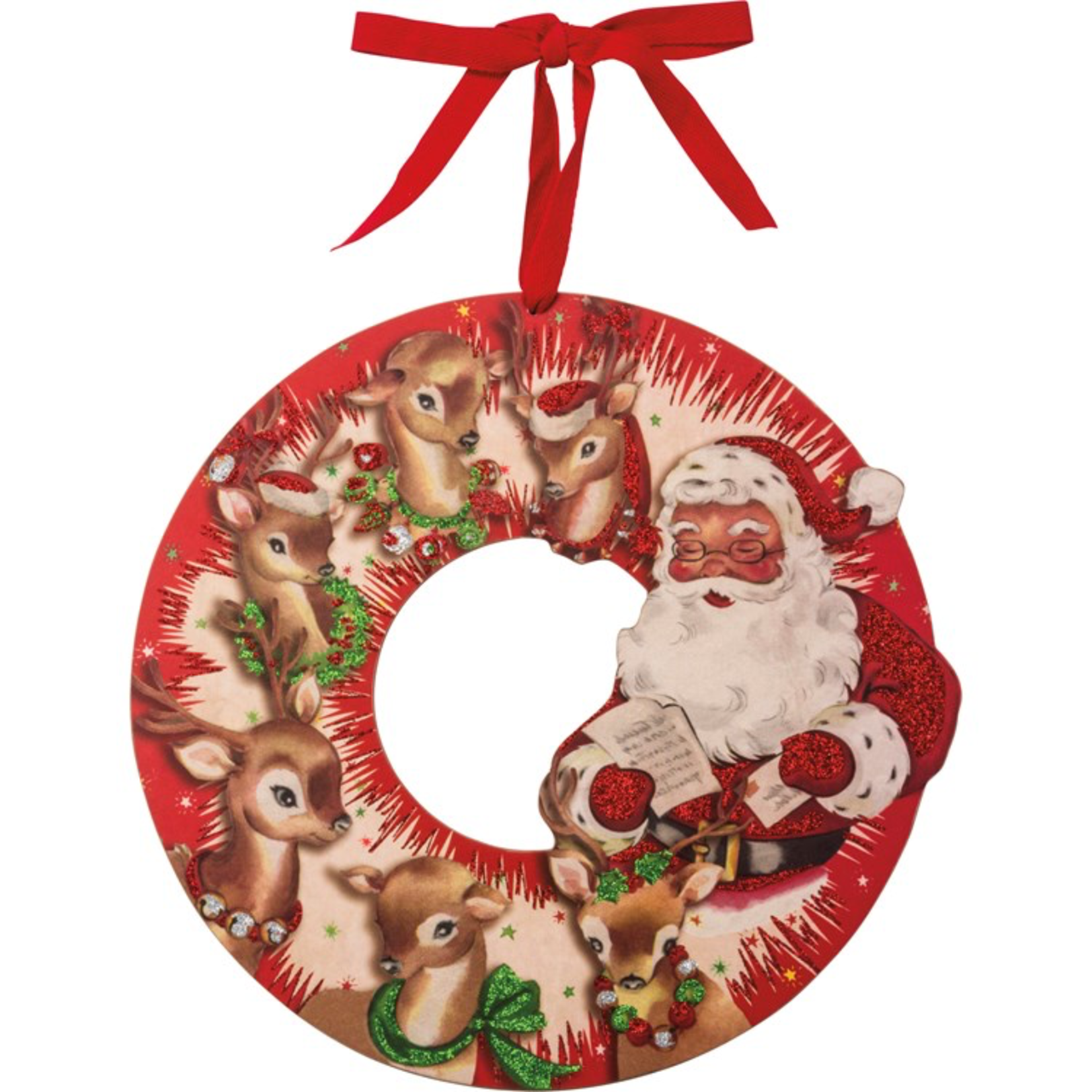 Primitives By Kathy Retro Santa Wreath
