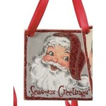 Primitives By Kathy Retro Santa Ornament Season’s Greetings