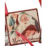 Primitives By Kathy Retro Santa Ornament Merry Christmas