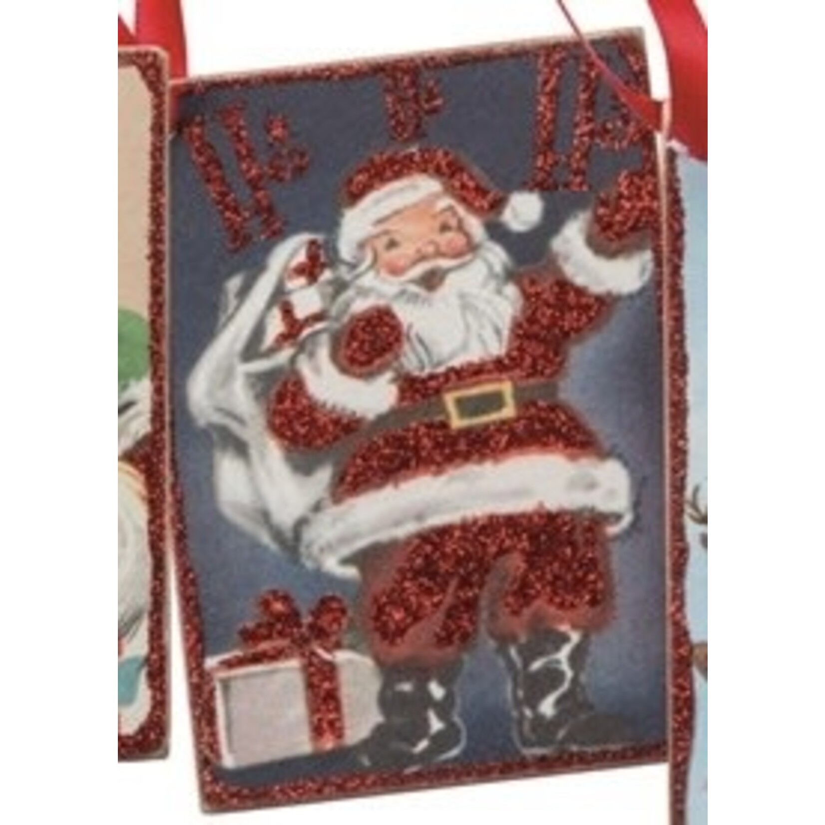 Primitives By Kathy Retro Santa Ornament Ho Ho Ho