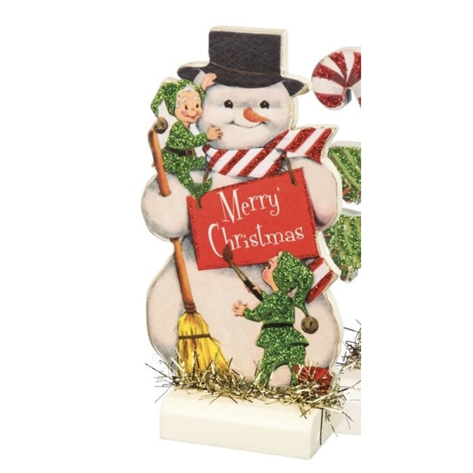Primitives By Kathy Retro Snowman w/Elves