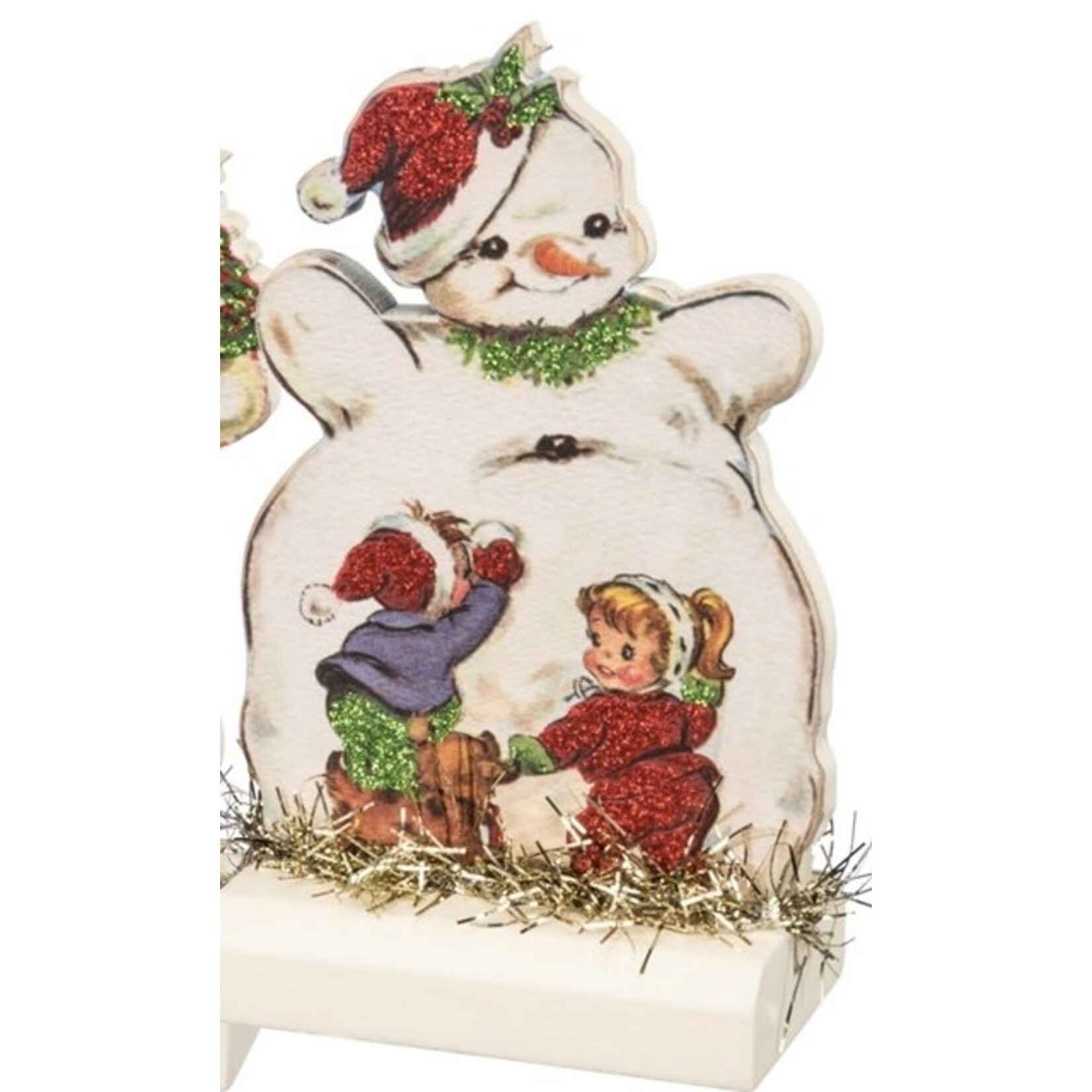 Primitives By Kathy Retro Snowman w/Children
