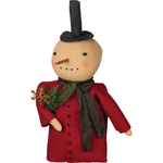 Primitives By Kathy Primitive Red Coat Snowman