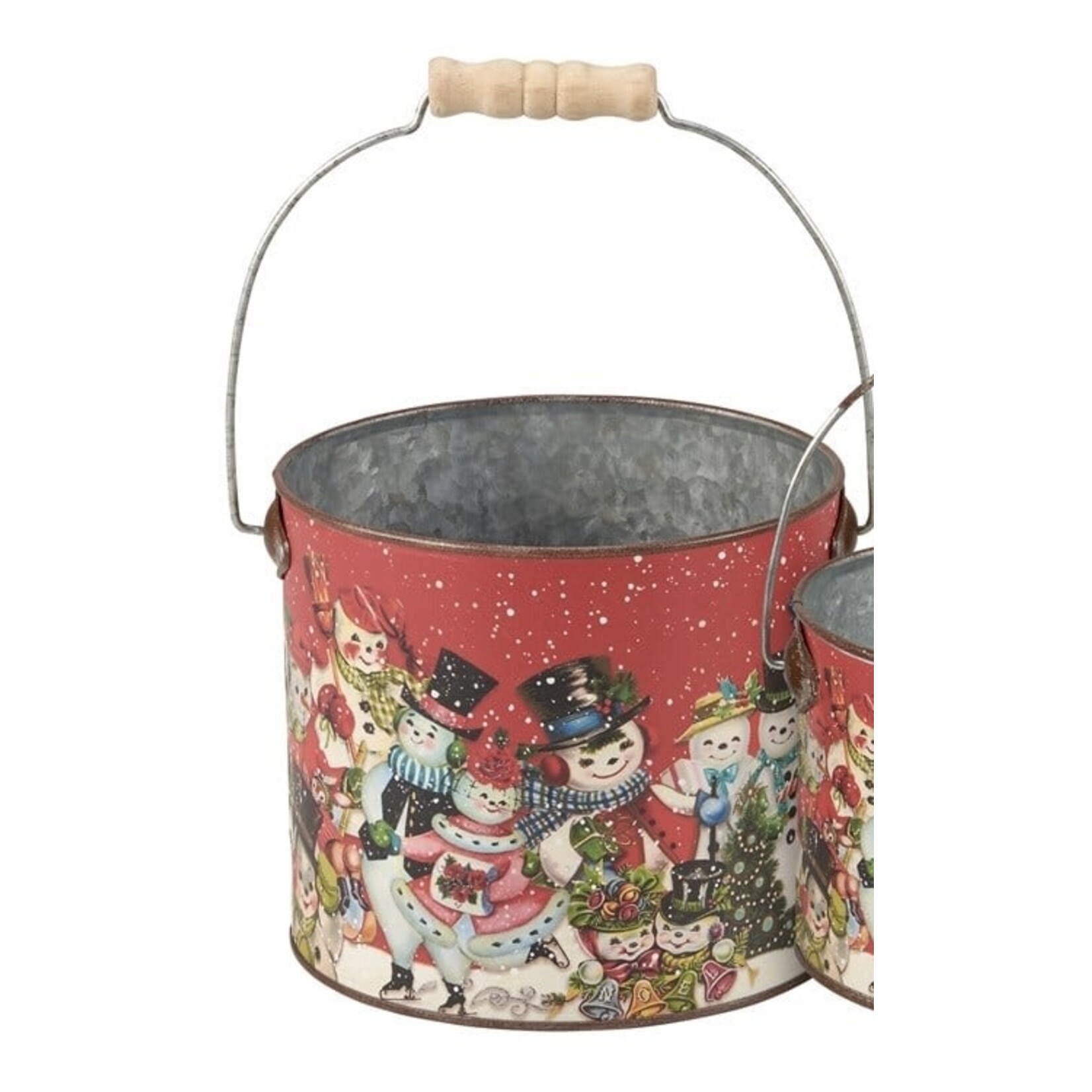 Primitives By Kathy Retro Snowman Bucket Large