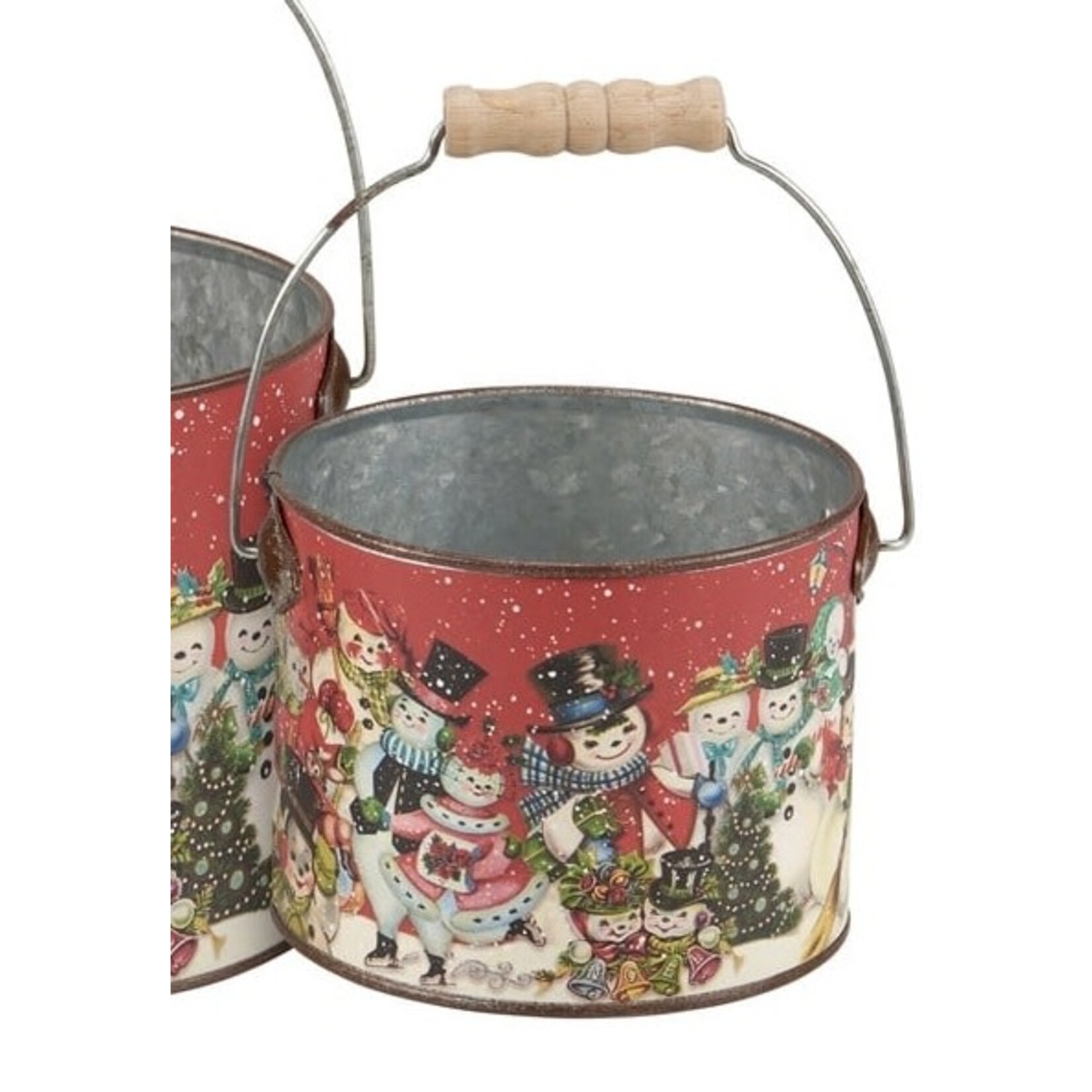 Primitives By Kathy Retro Snowman Bucket Small