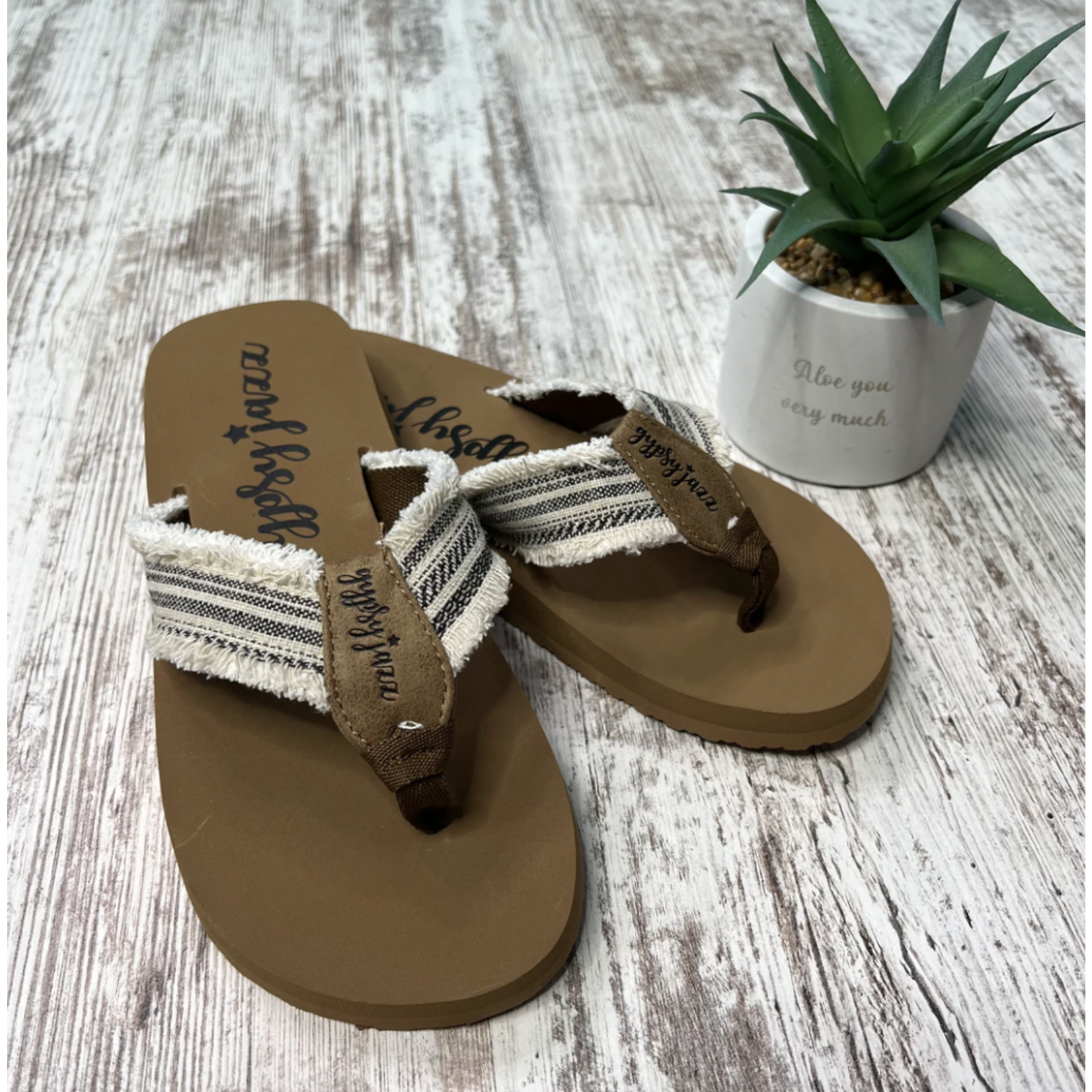 Gypsy Jazz Gypsy Jazz Encore Flip Flop Cream Black