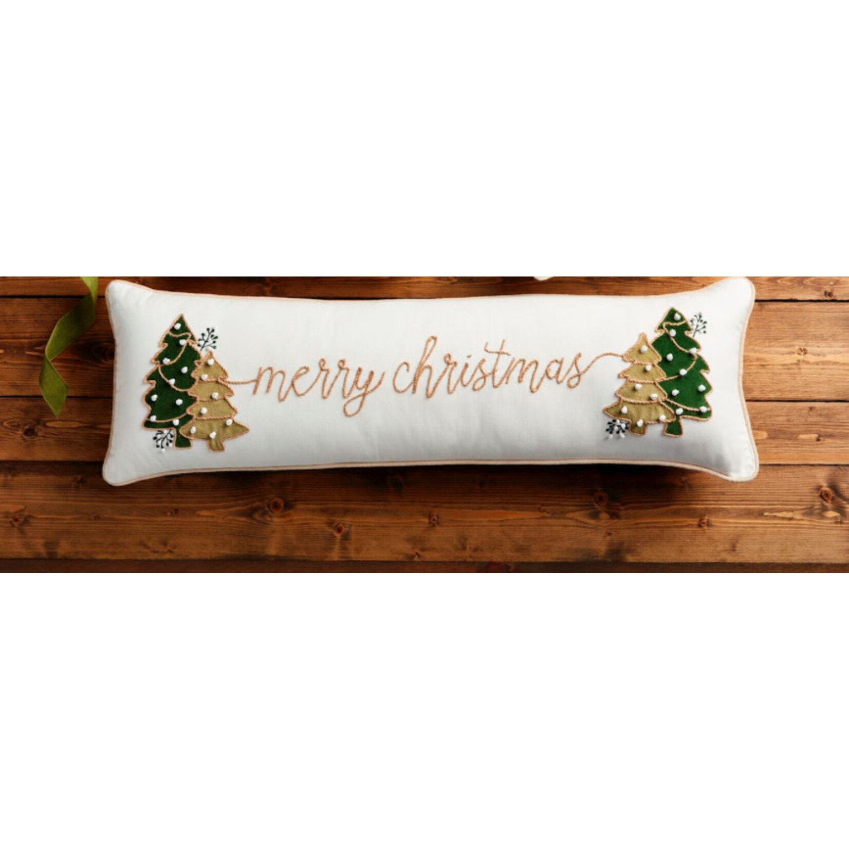 Mudpie Mudpie Velvet Appliqué Christmas Pillow