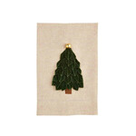 Mudpie Mudpie Velvet Ribbon Tree Towel Dark Green