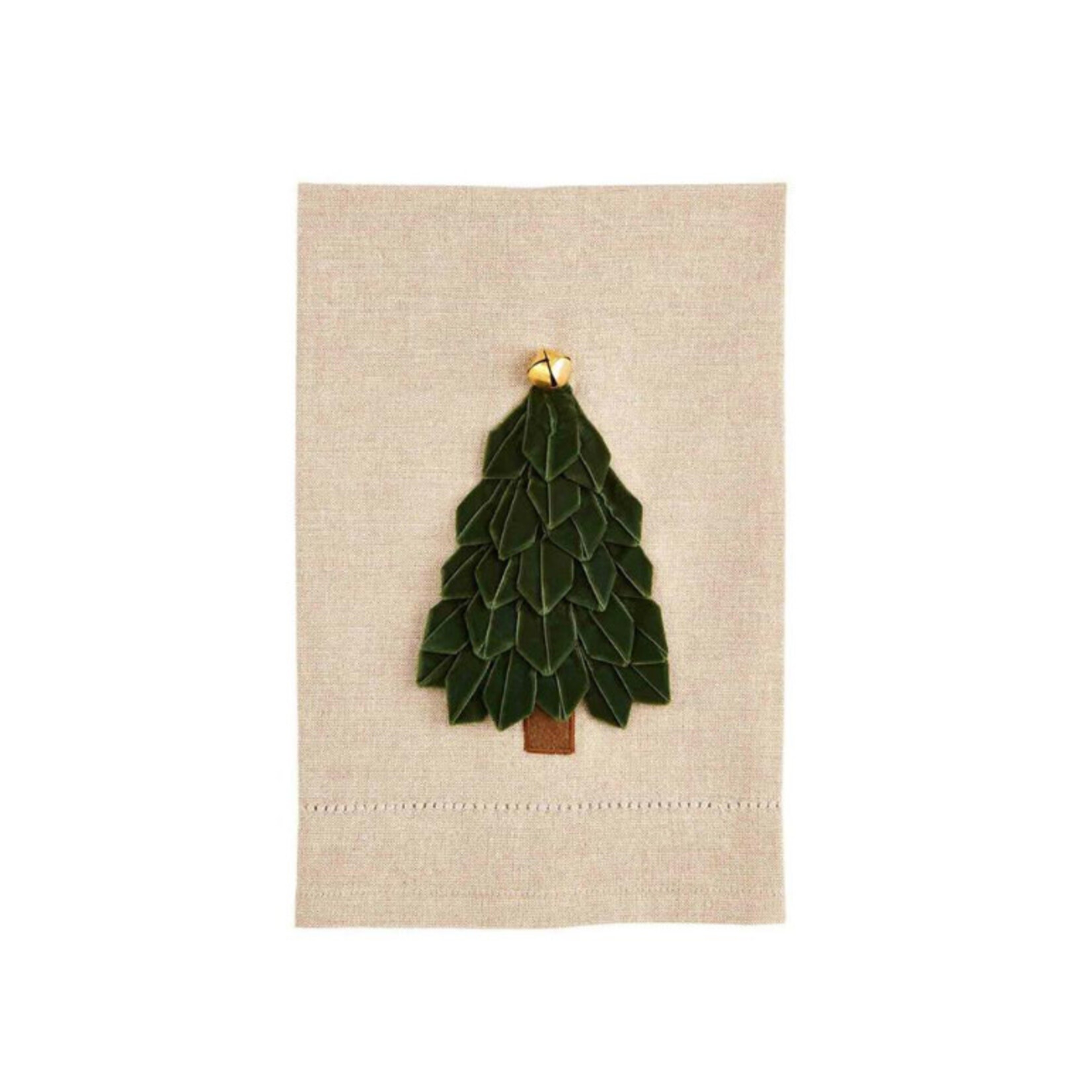 Mudpie Mudpie Velvet Ribbon Tree Towel Dark Green
