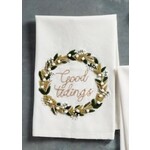 Mudpie Mudpie Wreath Applique Towel Good Tidings