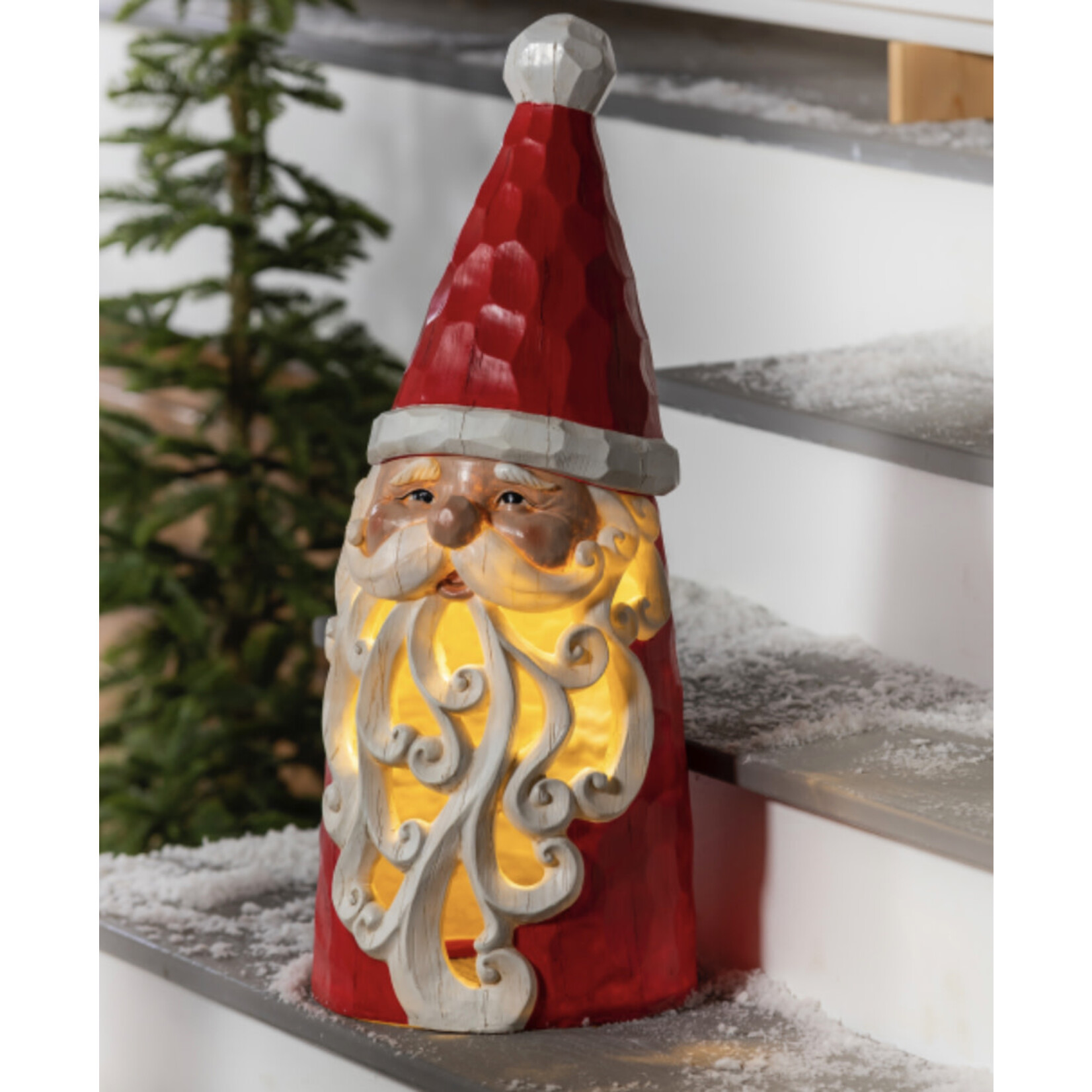 Evergreen Santa w/Hat LED 26”