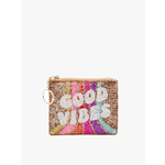 Jen & Co Jen & Co Ricki Beaded Coin Pouch Good Vibes C2474