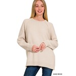 Zenana Zenana Chenille Raglan Sweater Sand Beige