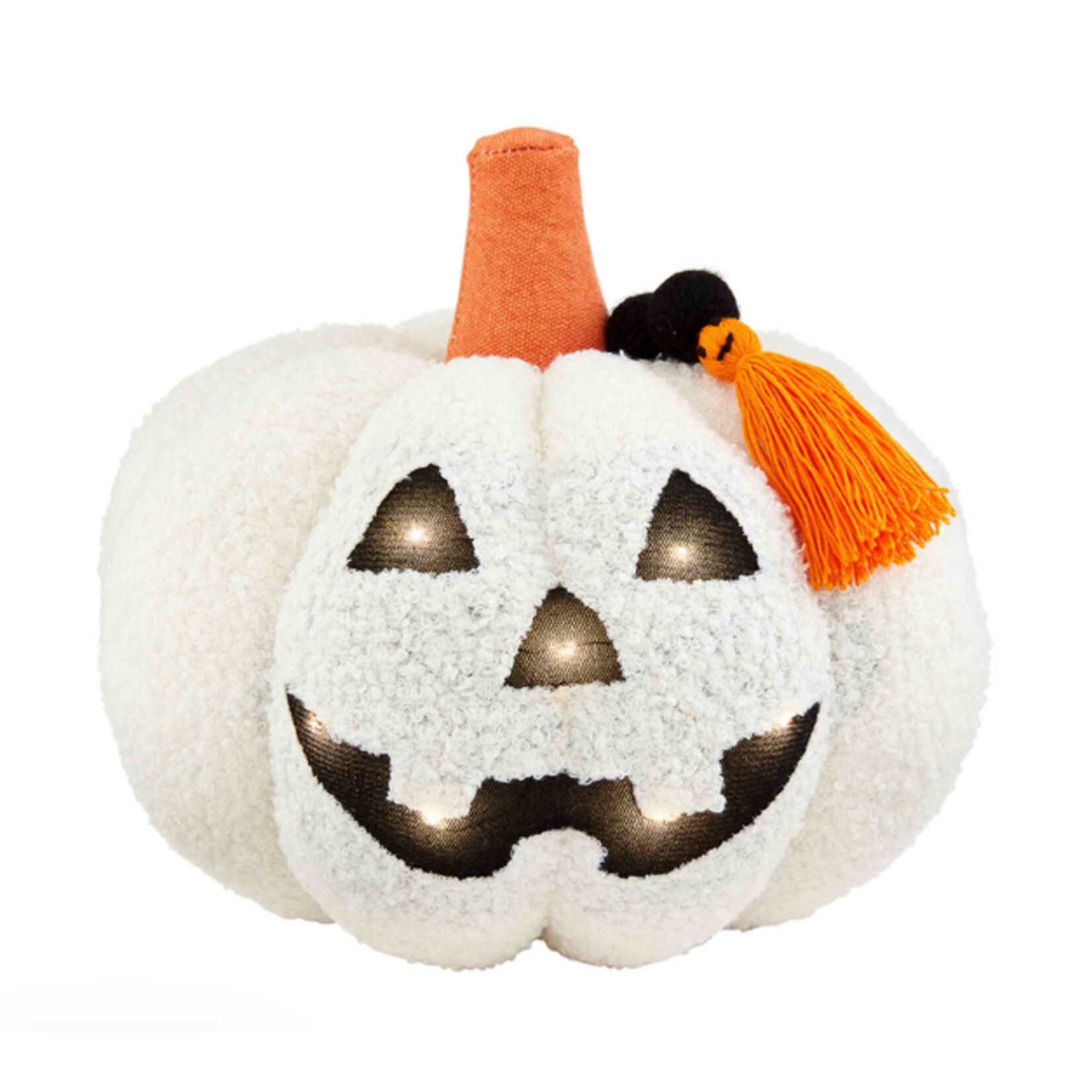 Mudpie Mudpie Light Up White Sherpa Pumpkin