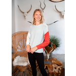 Sew in Love Sew In Love Knit Color Block Sweater Blue Rust