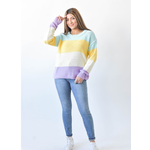 Sew in Love Sew In Love Crewneck Knit Long Sleeve Sweater Yellow Lilac