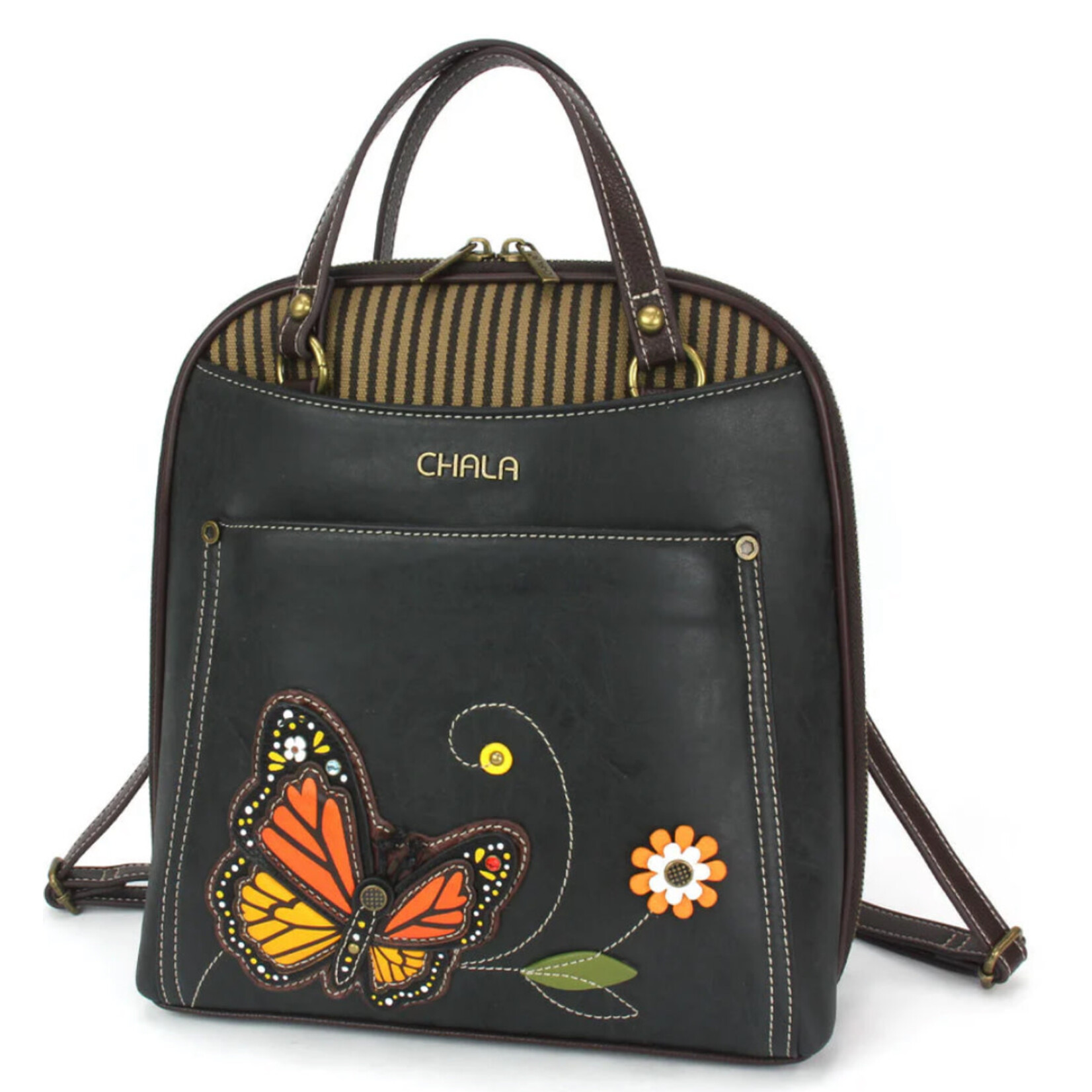 Chala Chala Convertible Backpack Monarch Butterfly Black 870