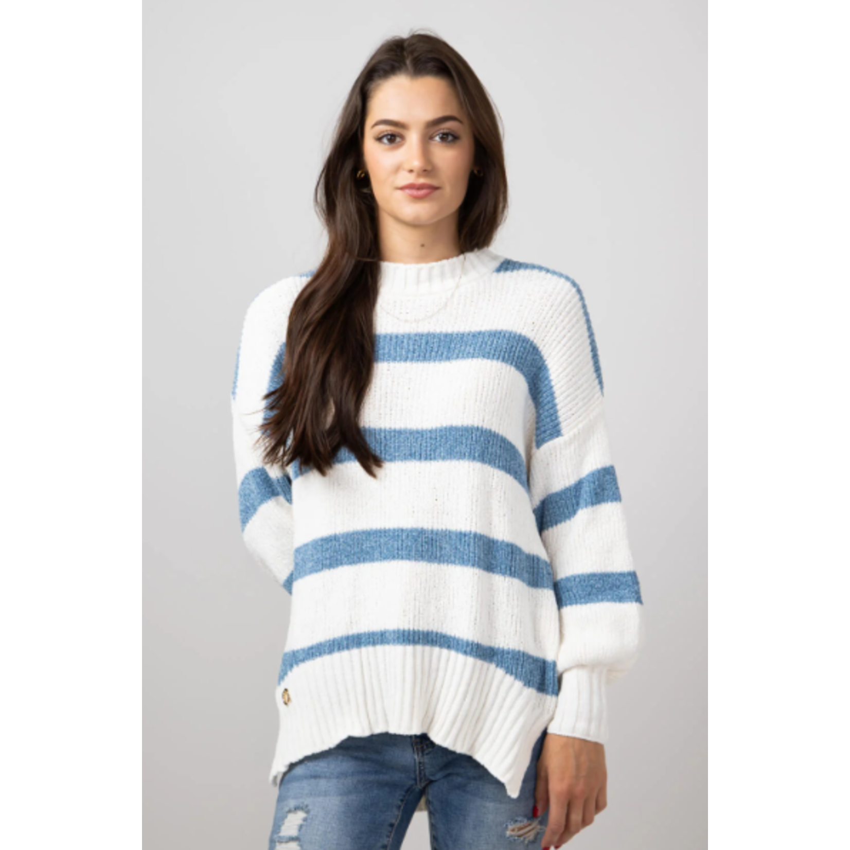 Simply Southern Simply Southern Stripe Sweater Sandy Ocean