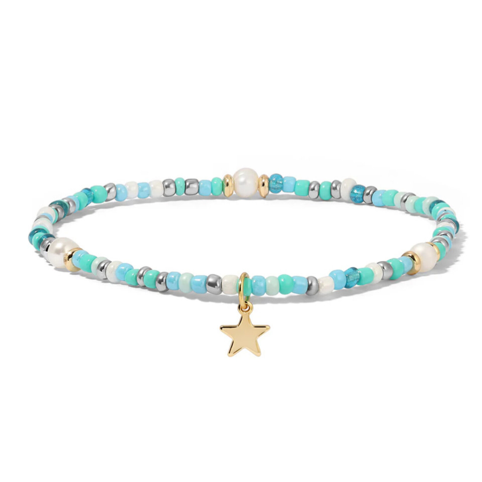 My Fun Colors My Fun Colors Turquoise Seed Bead & Pearl Anklet