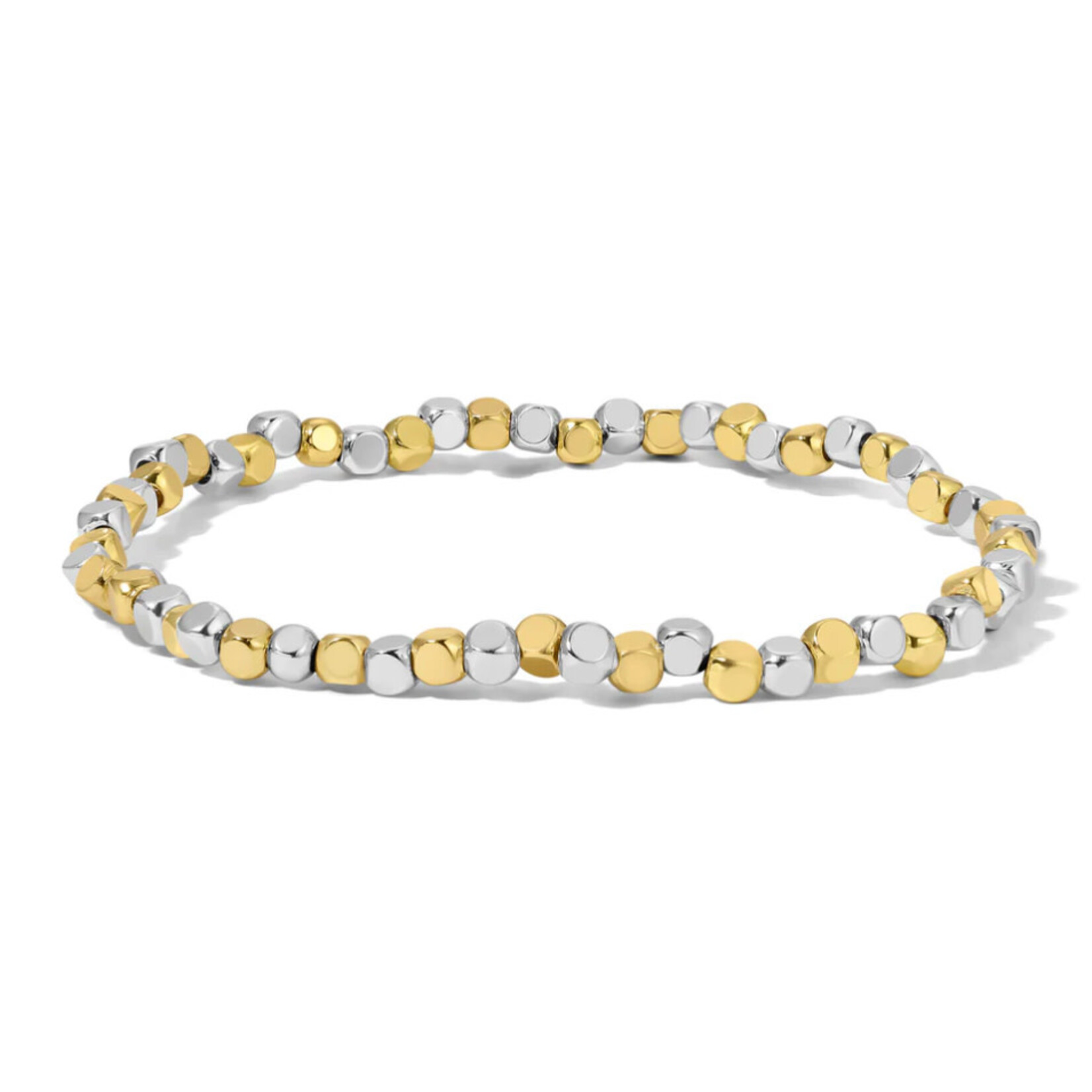 My Fun Colors My Fun Colors Fashion Fortunes 3mm Silver & Gold Cube Bracelet Small