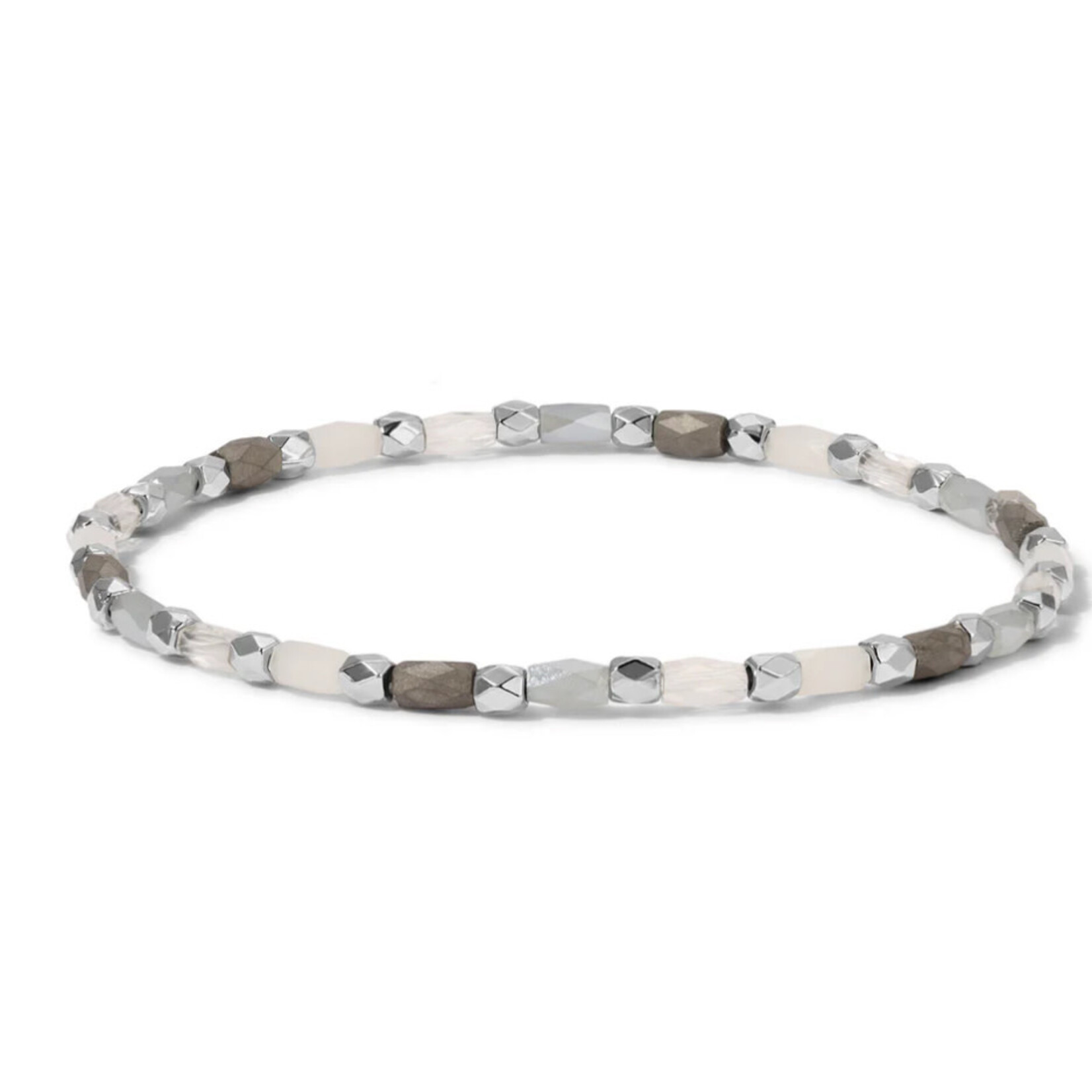 My Fun Colors My Fun Colors Stretch Bracelet Silver & White