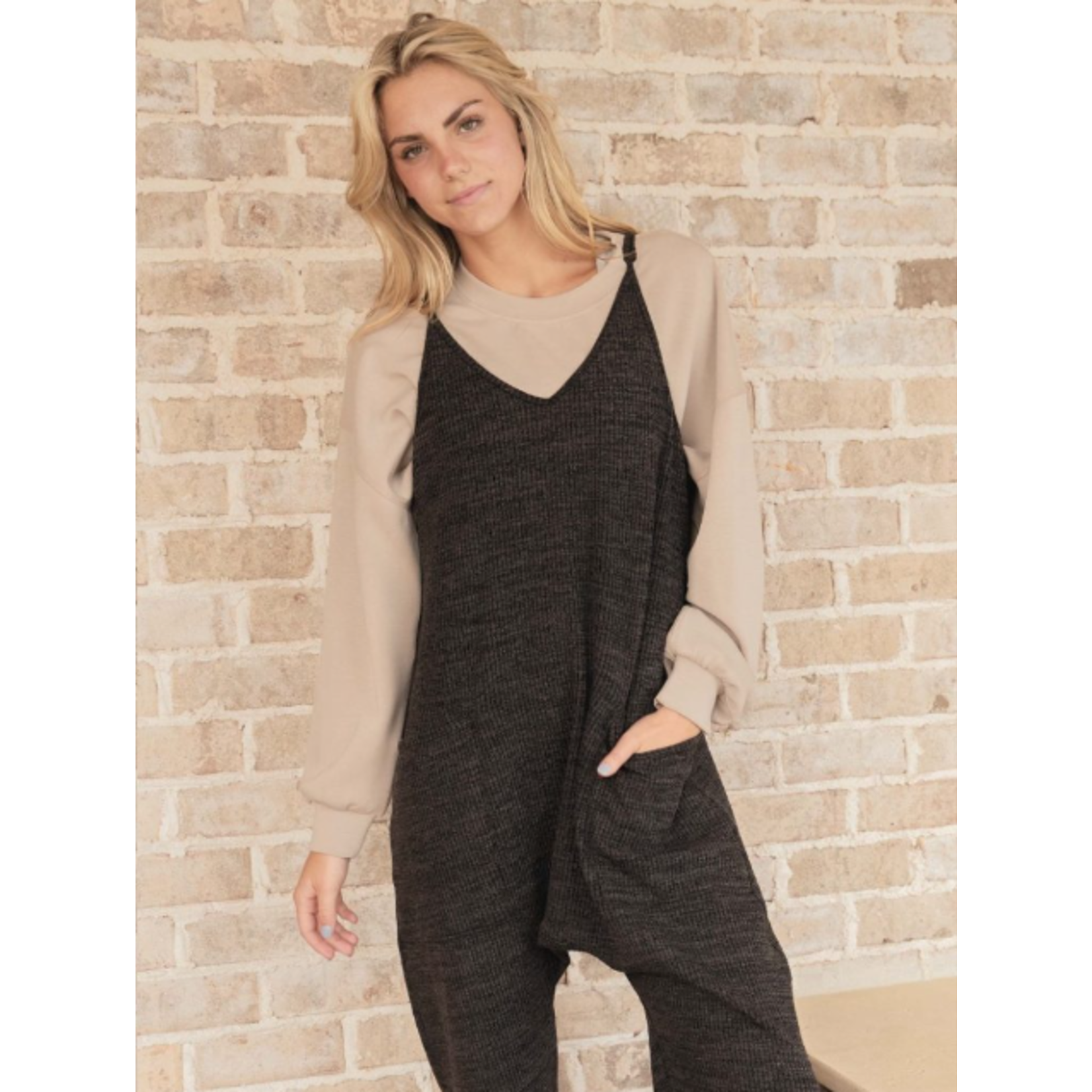 Simply Southern Simply Southern Knit Jumpsuit Charcoal