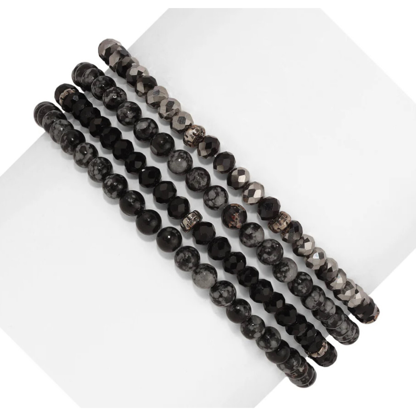 My Fun Colors My Fun Colors Spiritual Gemstone Bracelet Snowflake Obsidian