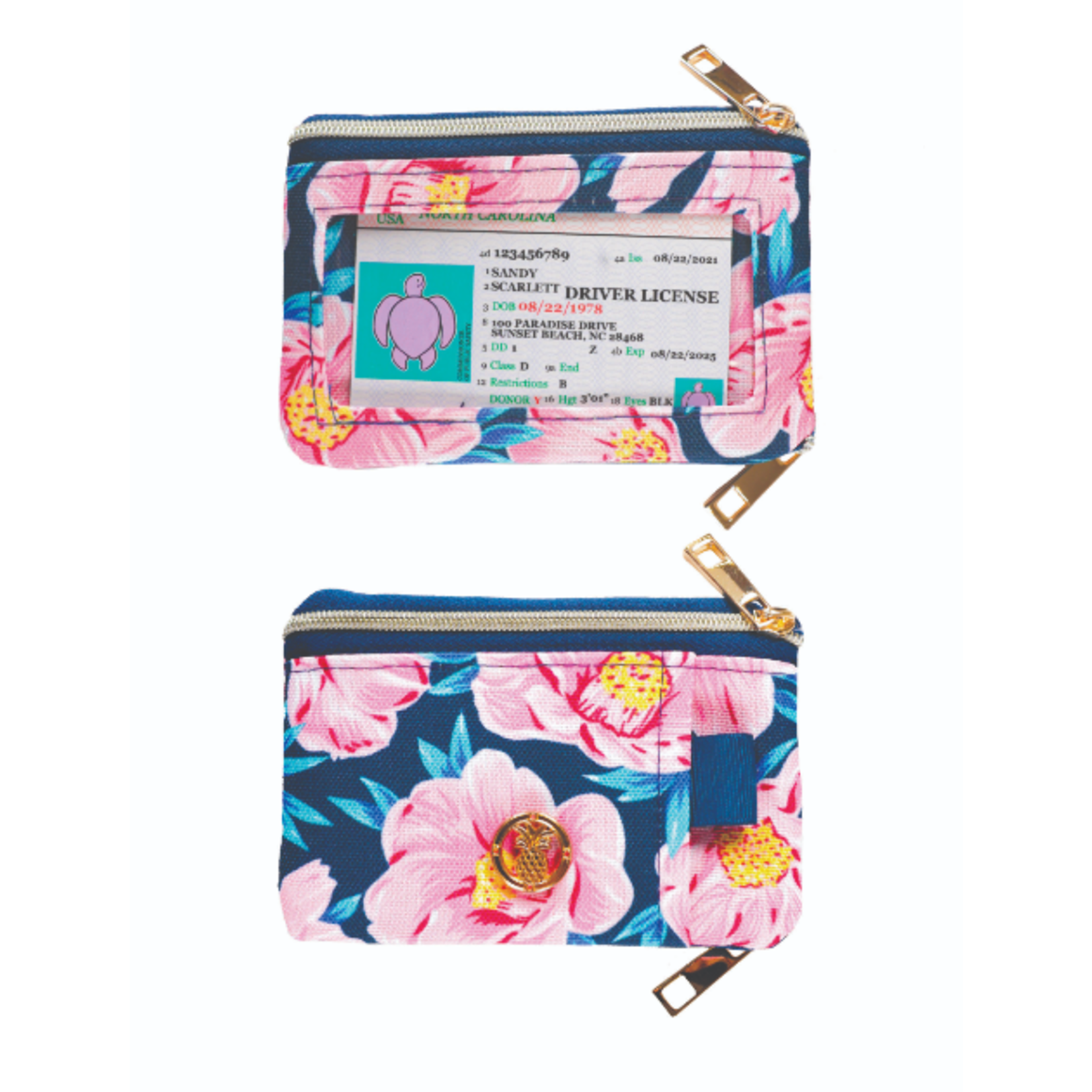 Simply Southern Simply Southern Zip Wallet Pink Bloom