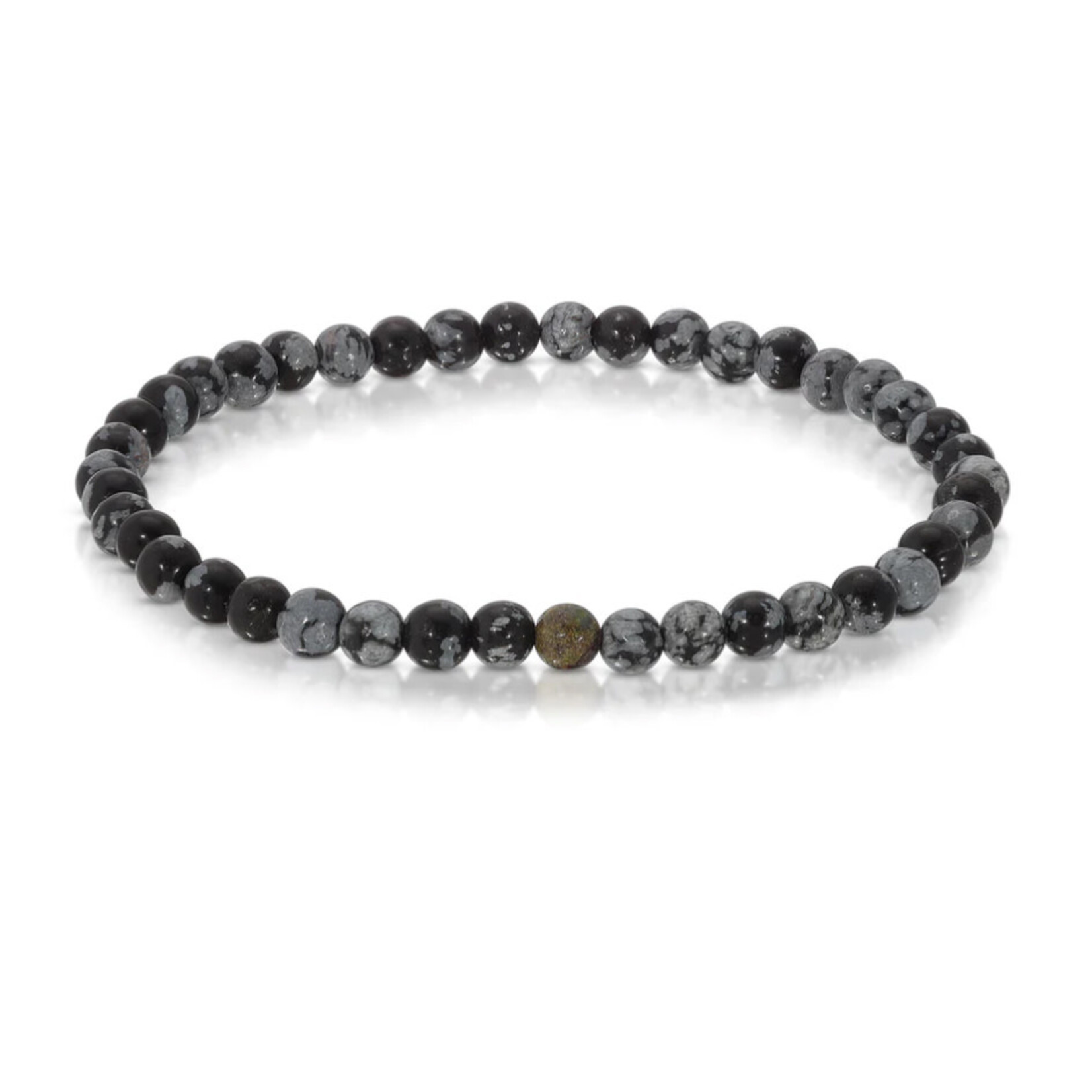 My Fun Colors My Fun Colors Mini Gemstone Bracelet Snowflake Obsidian