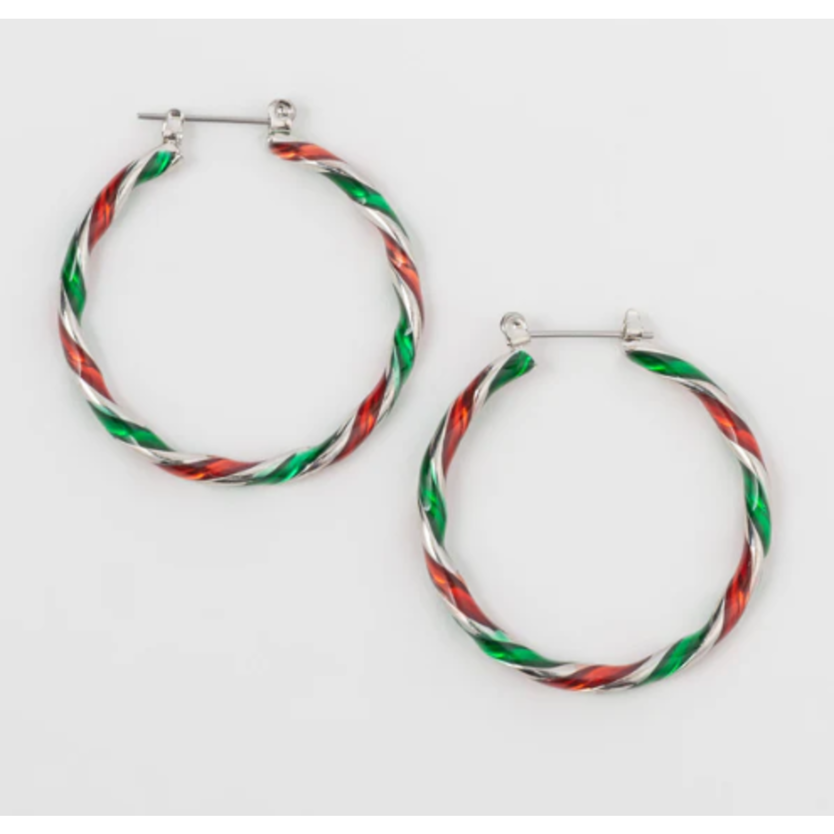 Howards Howard's Silver Holiday Twisted Hoop Earrings