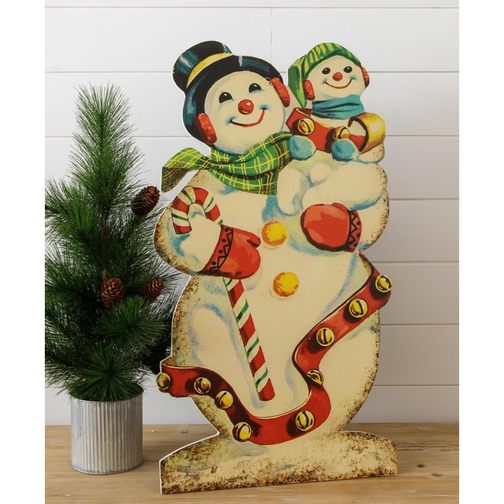 Audrey’s Vintage Snowman Standing Wood Cutout