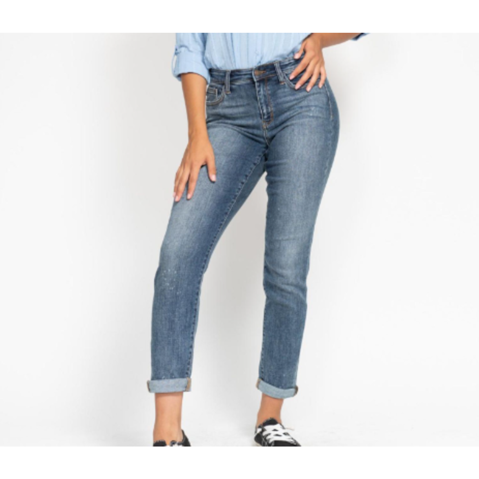 Judy Blue Judy Blue High Rise Bleach Splash Boyfriend 82346