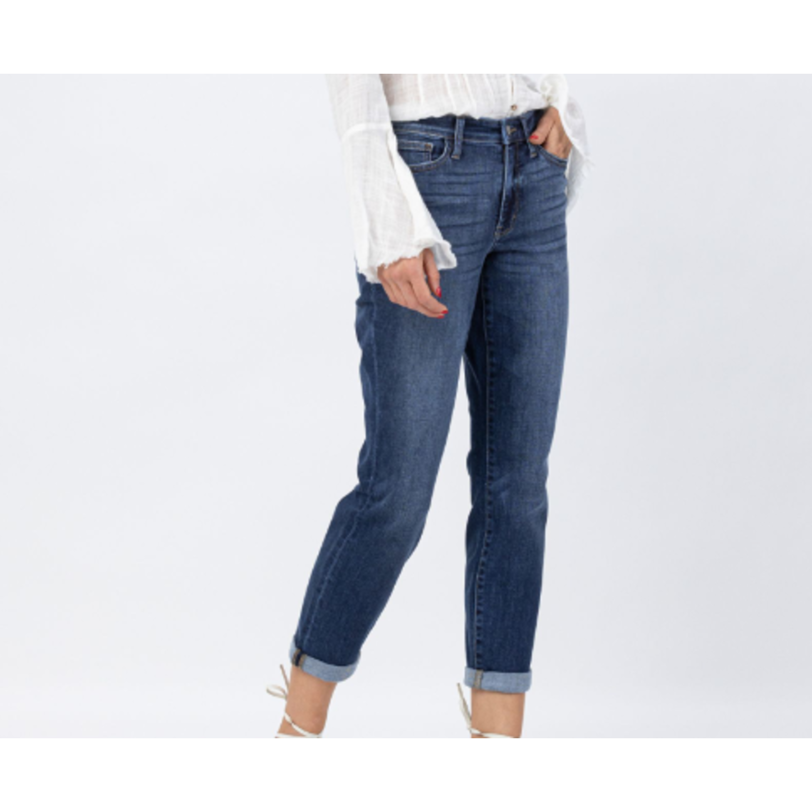 Judy Blue Judy Blue Core Midrise Cuffed Boyfriend Jeans 82368