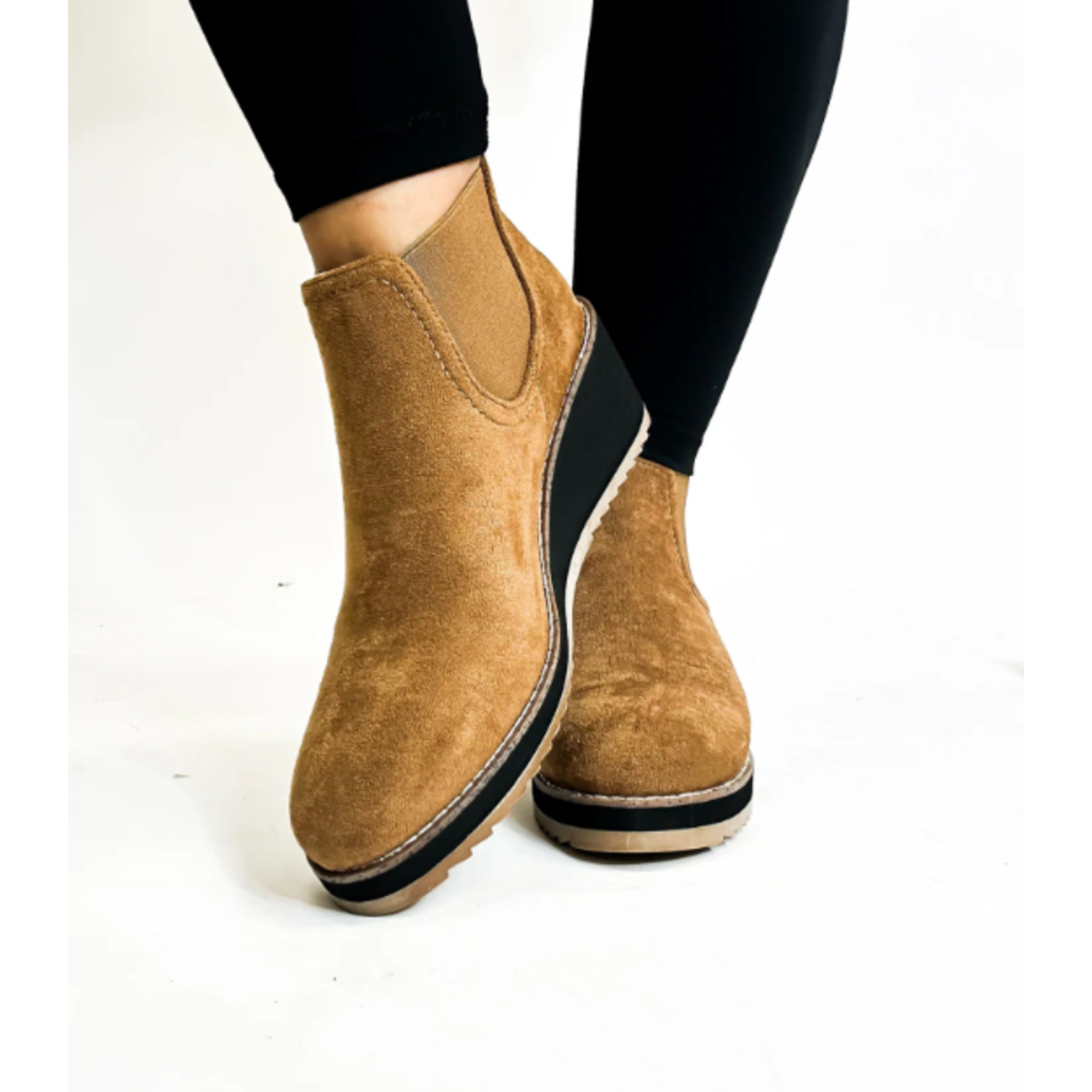 Corkys Corkys Love You a Latte Wedge Tobacco Faux Suede