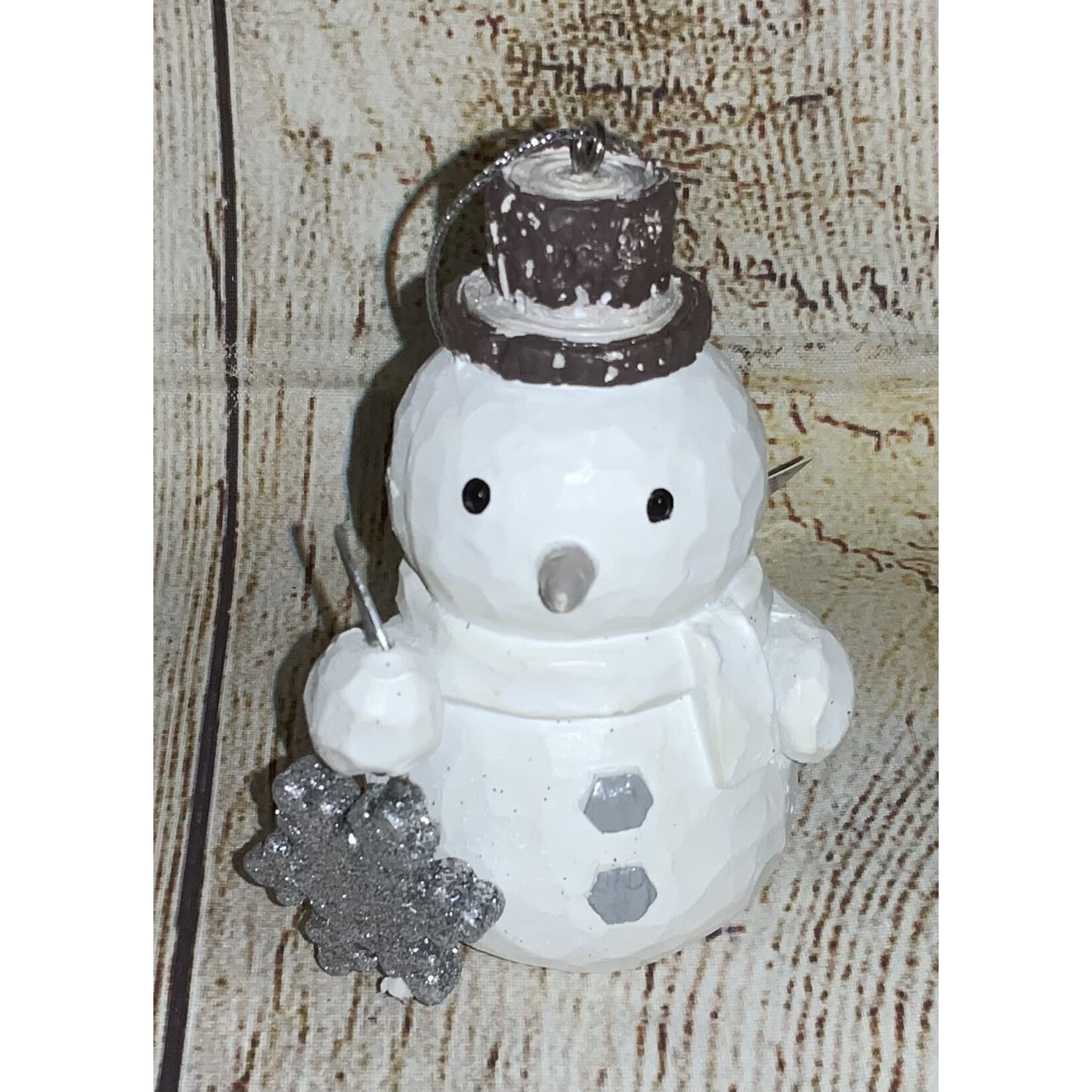 Ganz Ganz Snowman Ornament Silver Snowflake