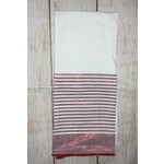 Creative Co-op Creative Co-op Red Stripe Tea Towel w/Pom