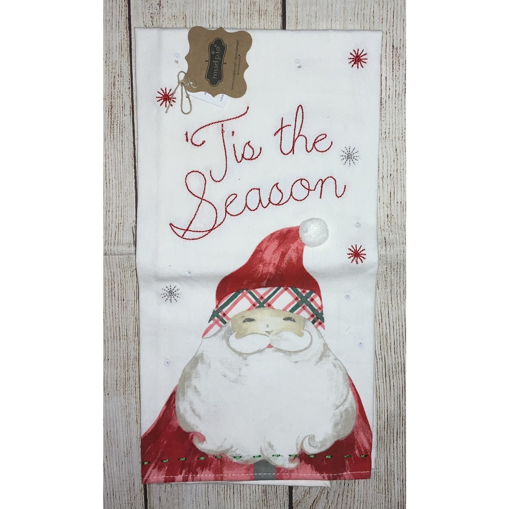 Mudpie Mudpie Santa Sequin Towel Tis the Season