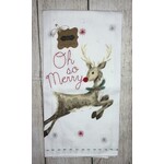 Mudpie Mudpie Holiday Reindeer Sequin Towel Oh So Merry