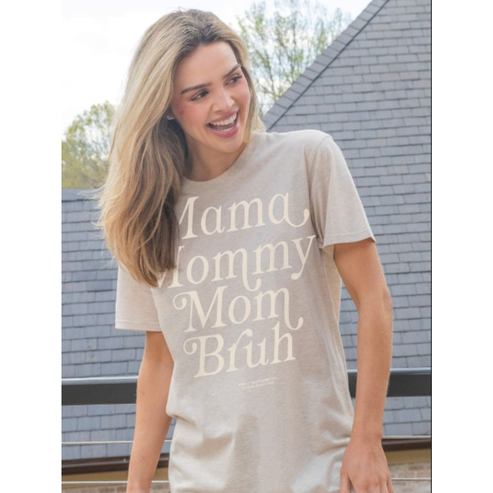Simply Southern Simply Southern Mom Bruh Short Sleeve Tee Oat Heather