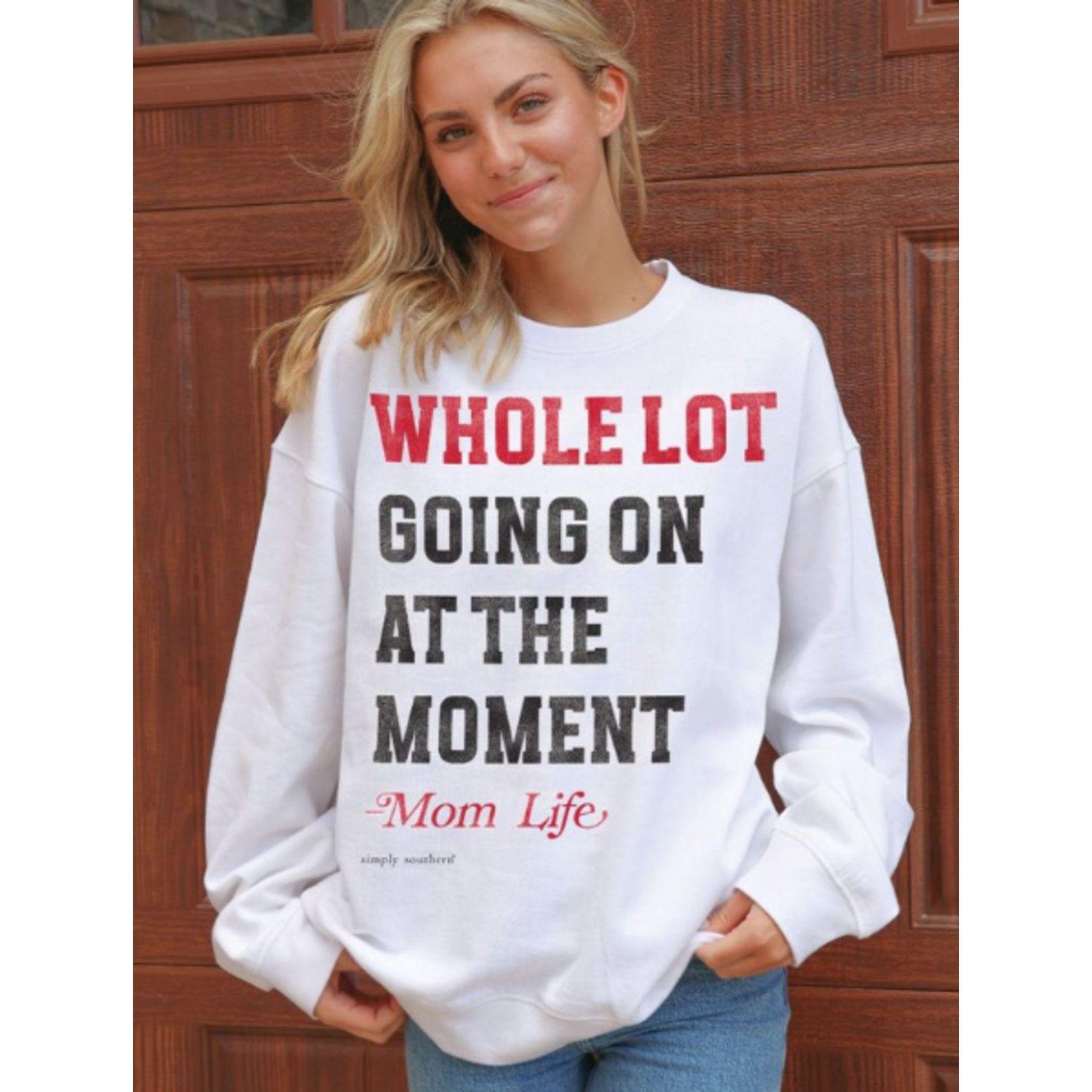 Simply Southern Simply Southern Mom Life Crewneck White XS-S