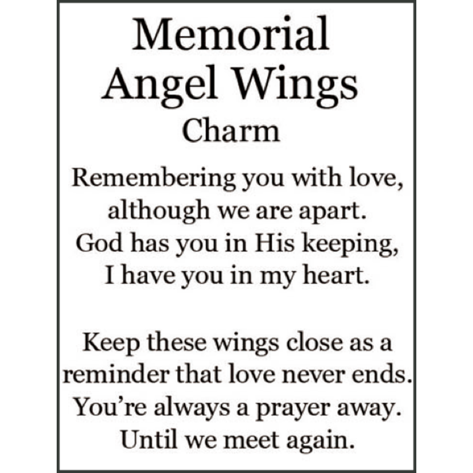 Ganz Ganz Angel Wing Charm Always in My Heart