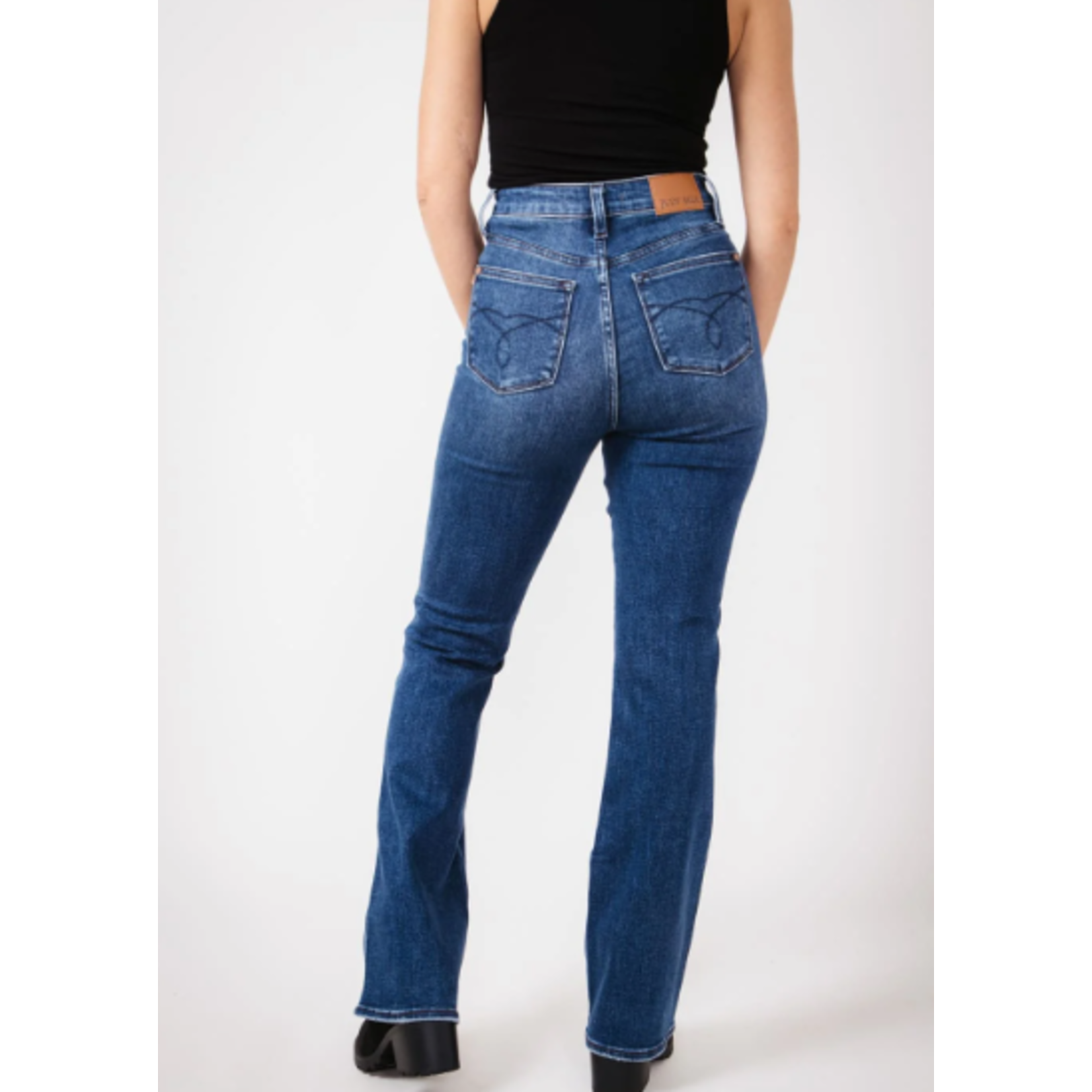 Judy Blue Judy Blue HW Tummy Control Back Pkt Embroidered Bootcut Short