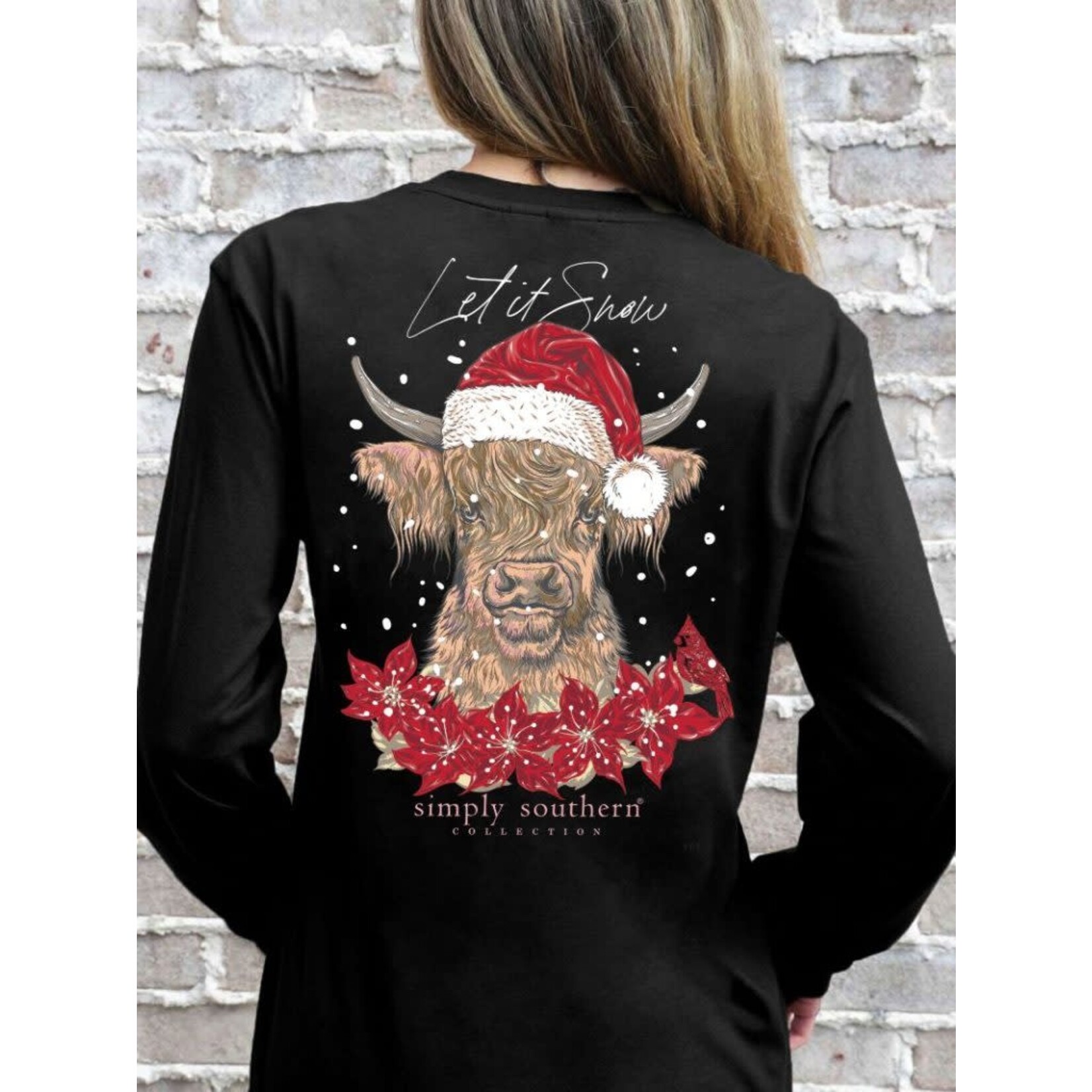 Simply Southern Simply Southern Long Sleeve Snow Cow Black