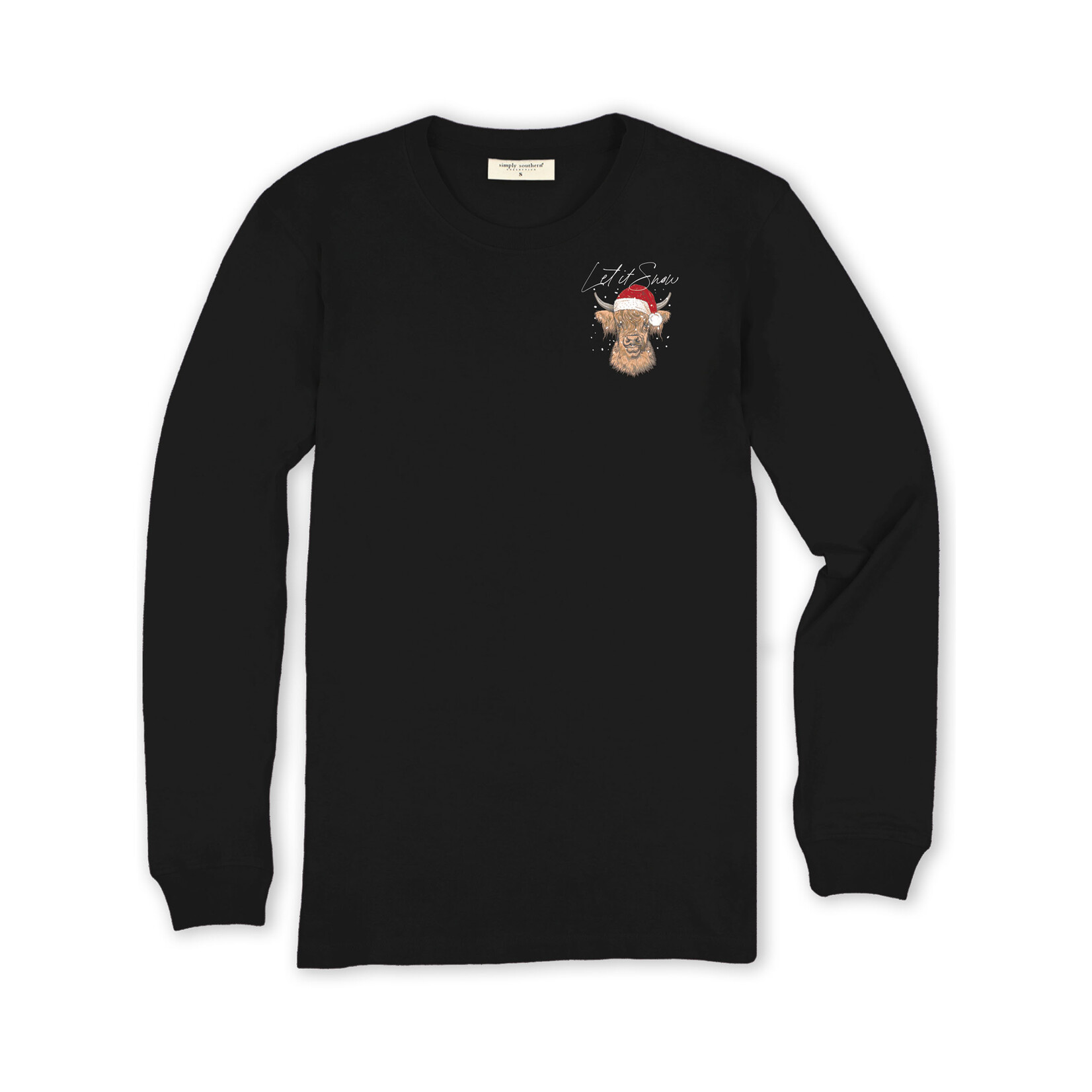Simply Southern Simply Southern Long Sleeve Snow Cow Black